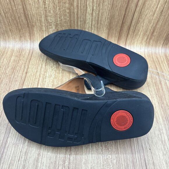 Fitflop Women's Thong Sandals LuLu Adjustable Leather 458-001 Black US Women 11 - Picture 6 of 8
